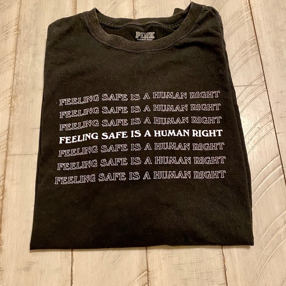 Pink One Size Tee Feeling Safe Is A 